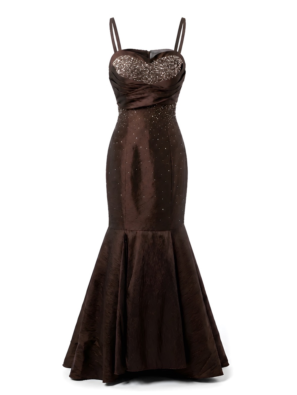 Vintage Maggie Sottero Chocolate Brown Beaded Mermaid Gown